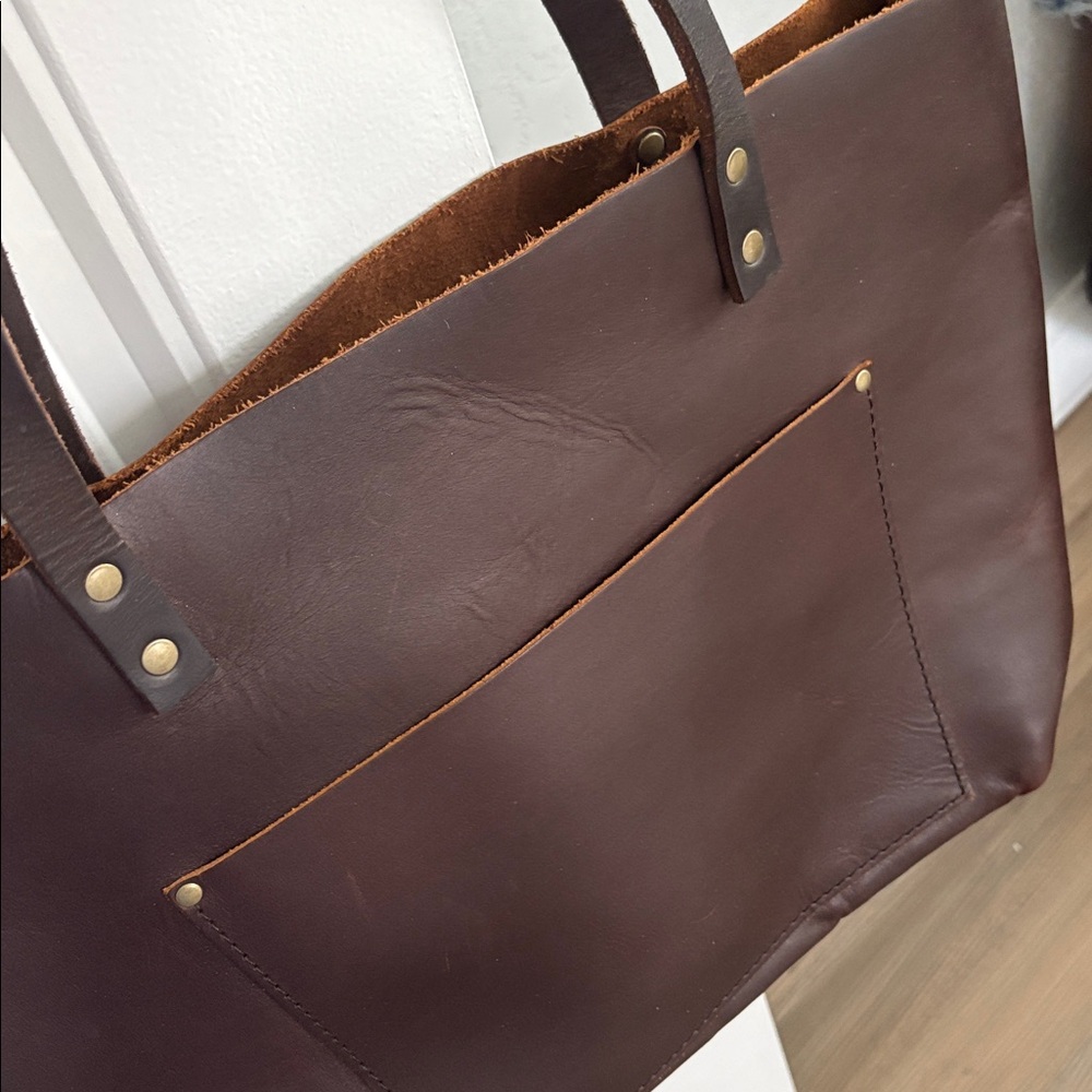 large classic Portland leather tote